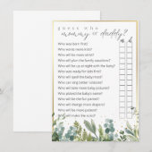 Carte D'accompagnement Devinez Qui Maman ou Papa Bébé Animaux Baby shower (Devant / Derrière)