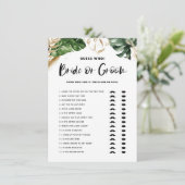 Carte D'accompagnement Devinez Tropical Qui Marient ou Groom Fête des mar (Debout devant)