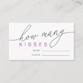 Carte D'accompagnement Devis moderne Combien de baisers Fête des mariées (Devant)