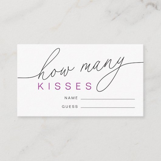 Carte D'accompagnement Devis moderne Combien de baisers Fête des mariées  (Devant)