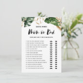 Carte D'accompagnement Devis Tropical Qui Maman ou Papa Baby shower Jeu (Debout devant)