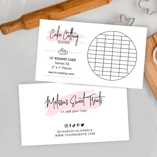 Carte D'accompagnement Diagramme de découpe de gâteau rond de 12 po 2 x 1