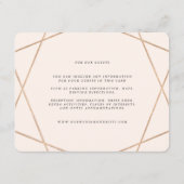 Carte D'accompagnement Diamant Gemstone Moderne Géométrique Mariage Info (Dos)