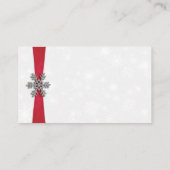 Carte D'accompagnement Diamante Flocon de neige et Ruban rouge Mariage d' (Dos)