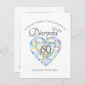 Carte D'accompagnement Diamond Mariage Anniversaire choix de repas d'aqua (Devant / Derrière)