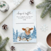 Carte D'accompagnement Diaper Raffle Baby Cow Calf Winter Christmas
