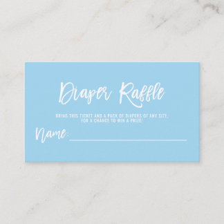 Carte D'accompagnement DIAPER RAFFLE Billet Bleu Baby shower GARY