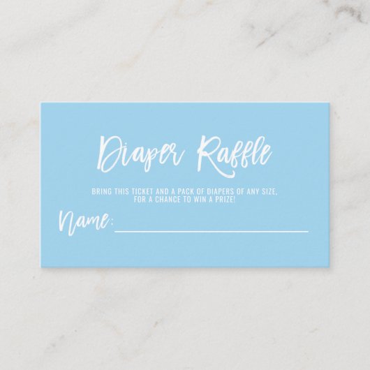 Carte D'accompagnement DIAPER RAFFLE Billet Bleu Baby shower GARY (Devant)