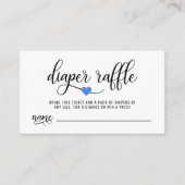 Carte D'accompagnement DIAPER RAFFLE Billet Bleu Coeur Baby shower garçon (Devant)