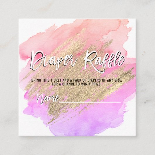 Carte D'accompagnement DIAPER RAFFLE Billet Pink Gold Baby shower (Devant)