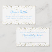 Carte D'accompagnement Diaper Raffle Blue & Gold Confetti Baby shower gar (Devant / Derrière)