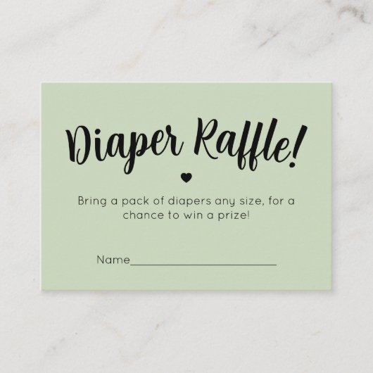 Carte D'accompagnement Diaper Raffle Card (Devant)
