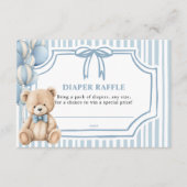 Carte D'accompagnement Diaper Raffle Card Blue Bear (Devant)