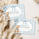 Carte D'accompagnement Diaper Raffle Card Blue Bear