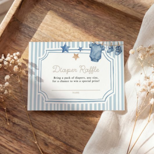 Carte D'accompagnement Diaper Raffle Card Blue Jean
