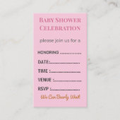 Carte D'accompagnement Diaper Raffle Card Tickets | Elegant Insert (Devant)
