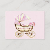 Carte D'accompagnement Diaper Raffle Carriage Bows Pink Gingham (Dos)