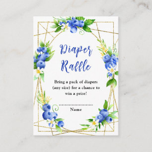 Carte D'accompagnement Diaper Raffle Fleur de Bleuet Baby Shower