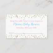 Carte D'accompagnement Diaper Raffle Gold Confetti Boy & Girl Baby shower (Dos)