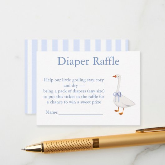 Carte D'accompagnement diaper raffle goose (Devant/Arrière en situation)
