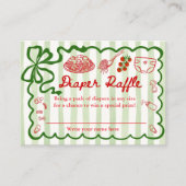 Carte D'accompagnement Diaper Raffle Green Bow Frame Enclosure Card (Devant)
