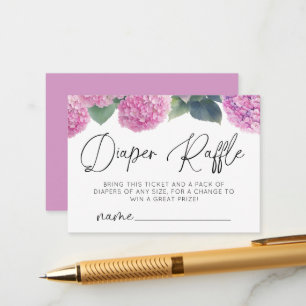 Carte D'accompagnement Diaper Raffle Hydrangea C'est un Baby shower de fi