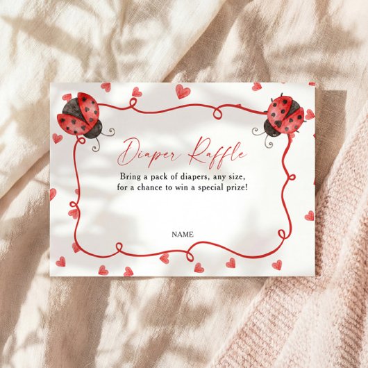 Carte D'accompagnement Diaper Raffle Love Bug Baby Shower
