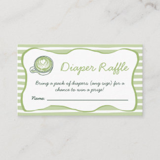 Carte D'accompagnement Diaper Raffle Matcha Green Tea Baby Shower