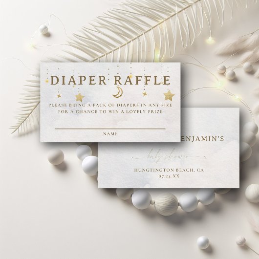 Carte D'accompagnement Diaper Raffle Moon Mobile Twinkle Baby Shower