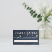 Carte D'accompagnement Diaper Raffle Moon Starry Night Blue Baby Shower (Debout devant)