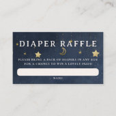 Carte D'accompagnement Diaper Raffle Moon Starry Night Blue Baby Shower (Devant)