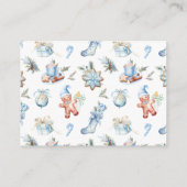 Carte D'accompagnement Diaper Raffle Noël Père Noël Baby shower bleu (Dos)