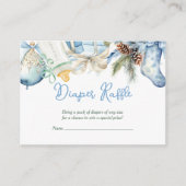 Carte D'accompagnement Diaper Raffle Noël Père Noël Baby shower bleu (Devant)