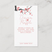 Carte D'accompagnement Diaper Raffle Pink Cherry Blossom Baby Shower (Devant)