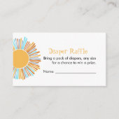 Carte D'accompagnement Diaper Raffle Retro Boho Sun Baby shower Jeu (Devant)