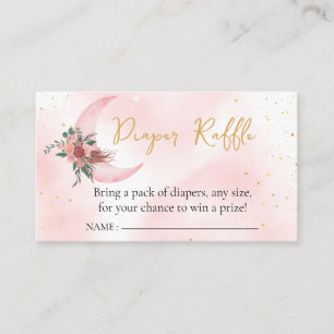 Carte D'accompagnement Diaper Raffle Rose or Nous sommes sur la Lune