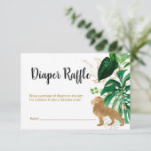Carte D'accompagnement Diaper Raffle Safari animaux en or (Debout devant)