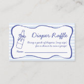Carte D'accompagnement Diaper Raffle Soda Bottle Wavy Blue Baby Shower (Devant)