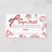 Carte D'accompagnement Diaper raffle Special Delivery Hand drawn Bow (Devant)