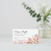 Carte D'accompagnement Diaper Raffle Tea Party Baby Shower  (Debout devant)