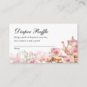 Carte D'accompagnement Diaper Raffle Tea Party Baby Shower  (Devant)