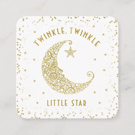 Carte D'accompagnement Diaper Raffle Twinkle Little Star Baby shower Gold (Devant)