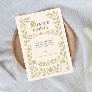 Carte D'accompagnement Diaper Raffle Vintage Storybook Girl Baby shower