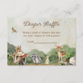 Carte D'accompagnement Diaper Raffle Woodland Forest Animals (Devant)
