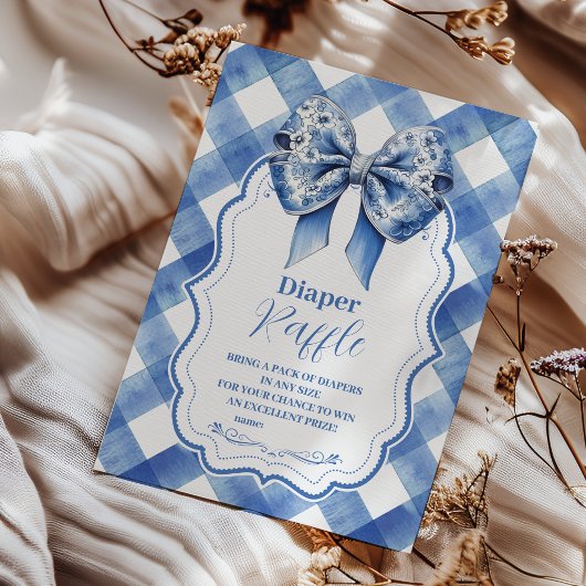 Carte D'accompagnement Diapper Enclos de En vichy bleu et de gaufre