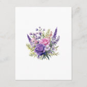 Carte D'accompagnement Digital Lavender Floral Mariage Détails de l'invit (Dos)