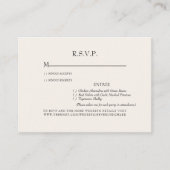 Carte D'accompagnement Dîner crème Options Mariage RSVP Enclôture (Devant)