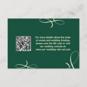 Carte D'accompagnement Dîner de répétition de calligraphie élégant Mariag (Dos)