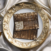 Carte D'accompagnement Dîner de répétition de code QR avec des lumières à