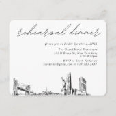 Carte D'accompagnement Dîner de répétition élégant du Mariage de New York (Devant)